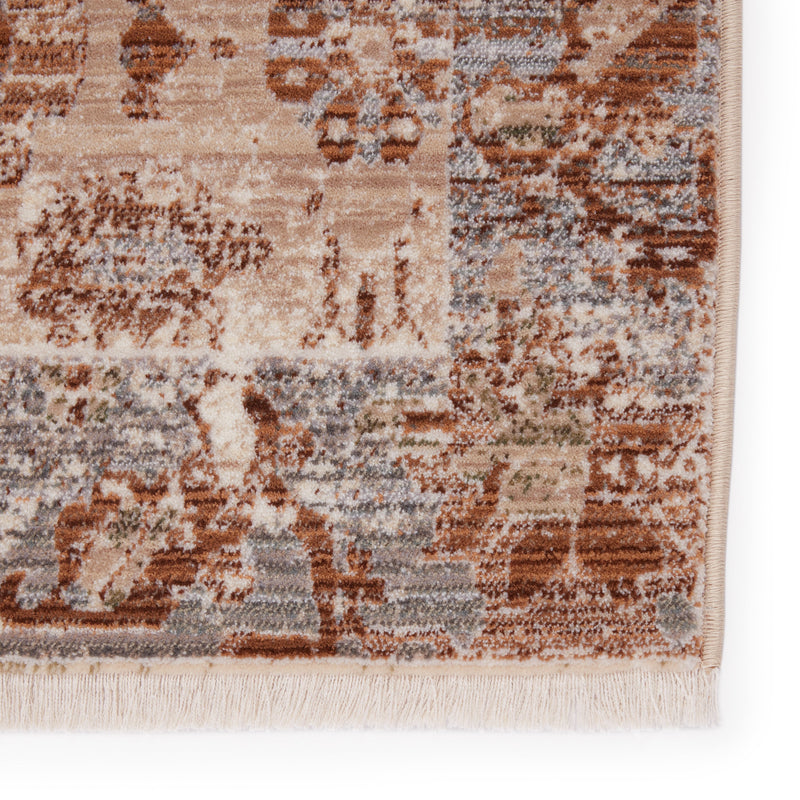 Luana Oriental Rug in Beige & Rust