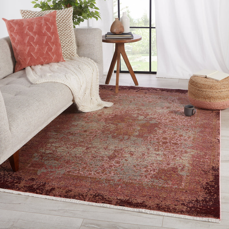 Enyo Medallion Rug in Red & Pink