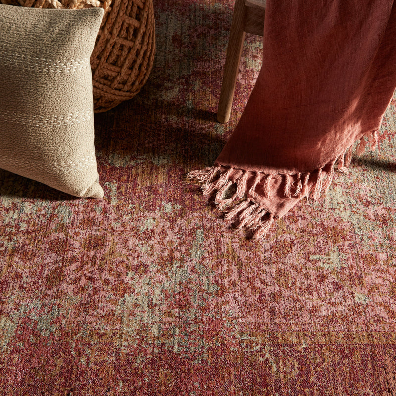 Enyo Medallion Rug in Red & Pink