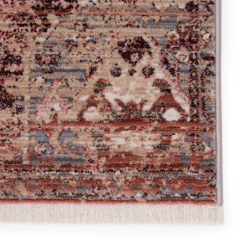 Kyda Medallion Rug in Pink & Gray