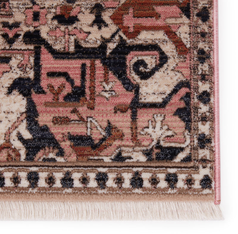 Bellona Medallion Rug in Pink & Gray