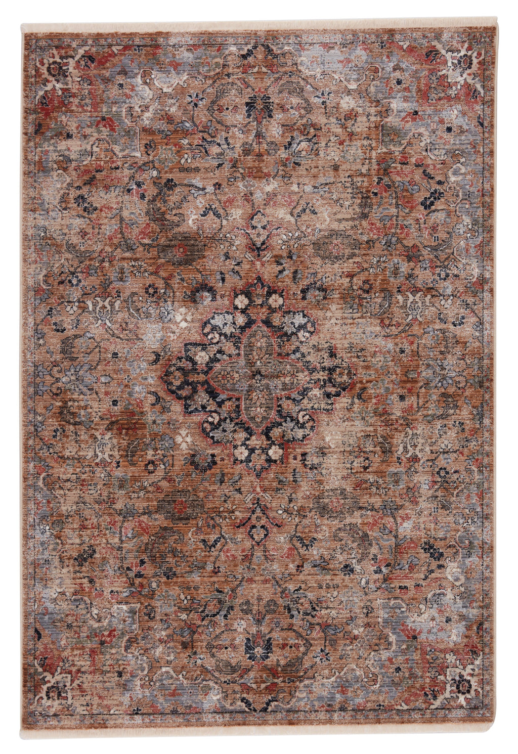 Amena Medallion Rug in Gold & Gray