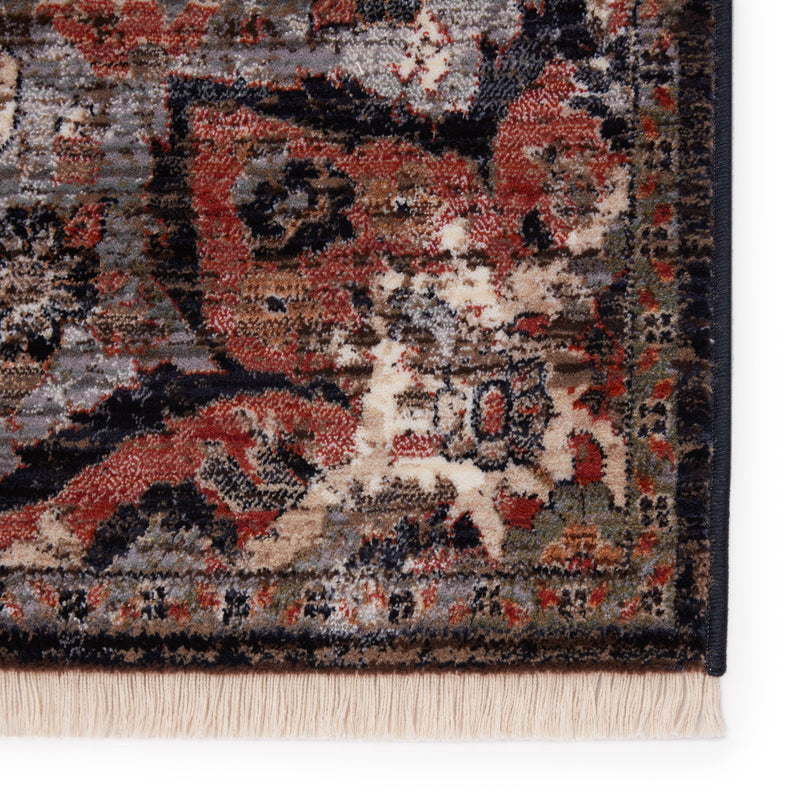 Amena Medallion Rug in Black & Dark Taupe