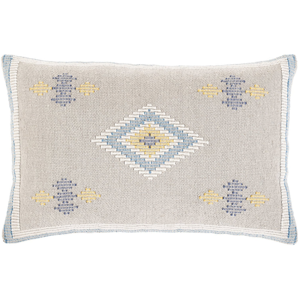 Zakaria ZKA-002 Hand Woven Lumbar Pillow in Light Gray & Ivory by Surya