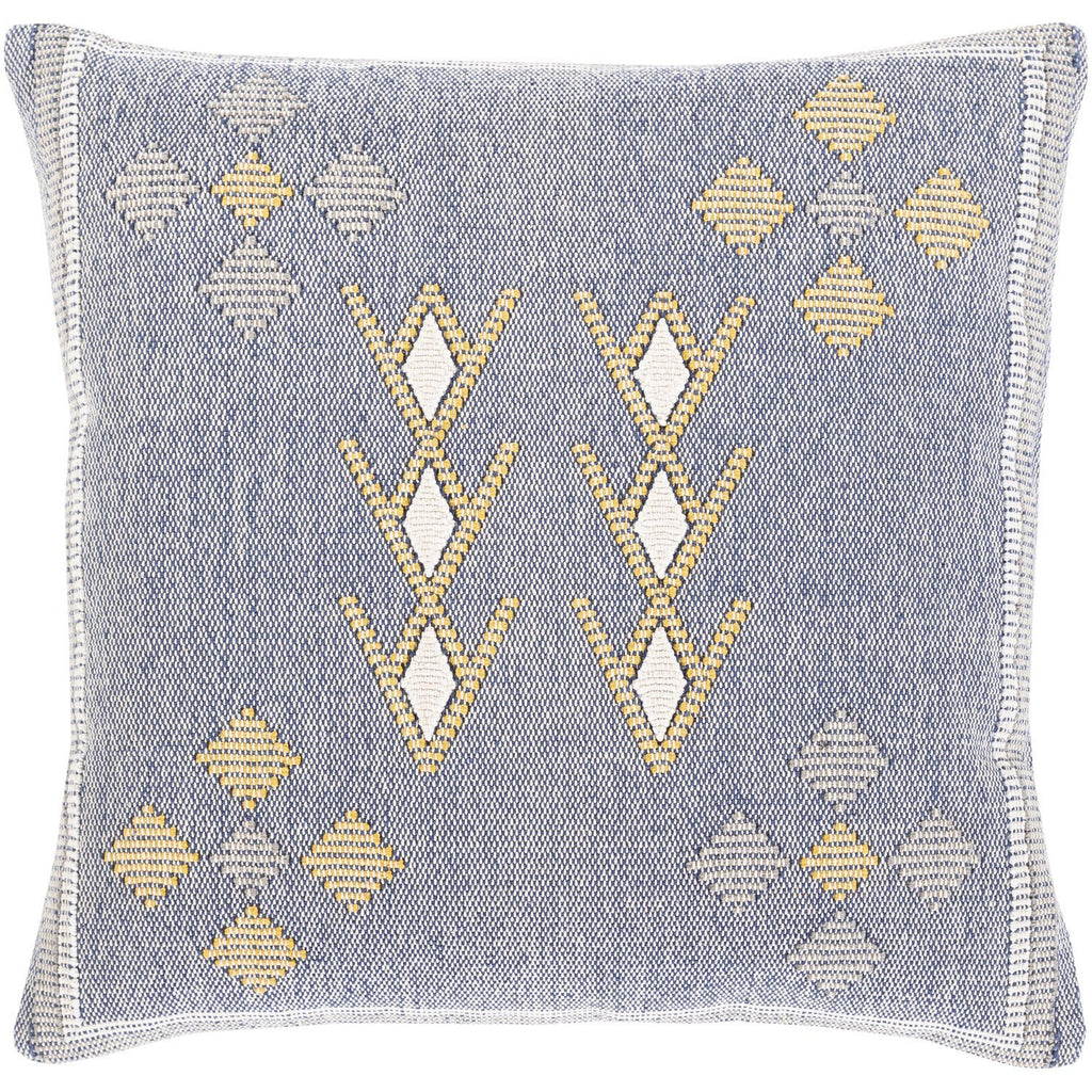 Zakaria ZKA-004 Hand Woven Pillow in Blue & Saffron by Surya