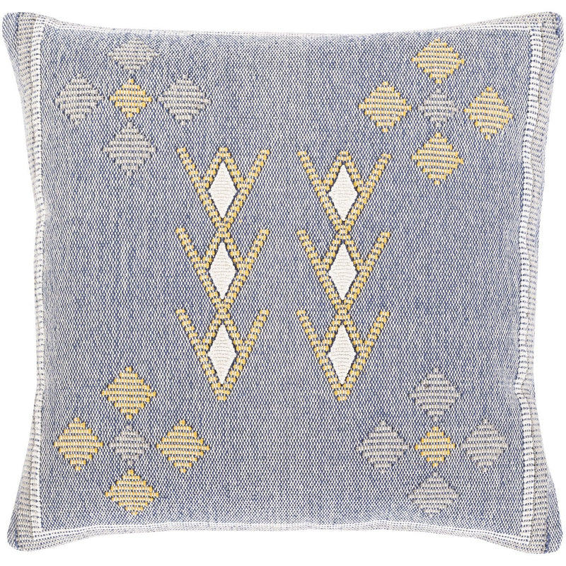 Zakaria ZKA-004 Hand Woven Pillow in Blue & Saffron by Surya