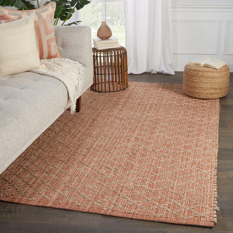 Cecil Handmade Trellis Pink & Beige Rug