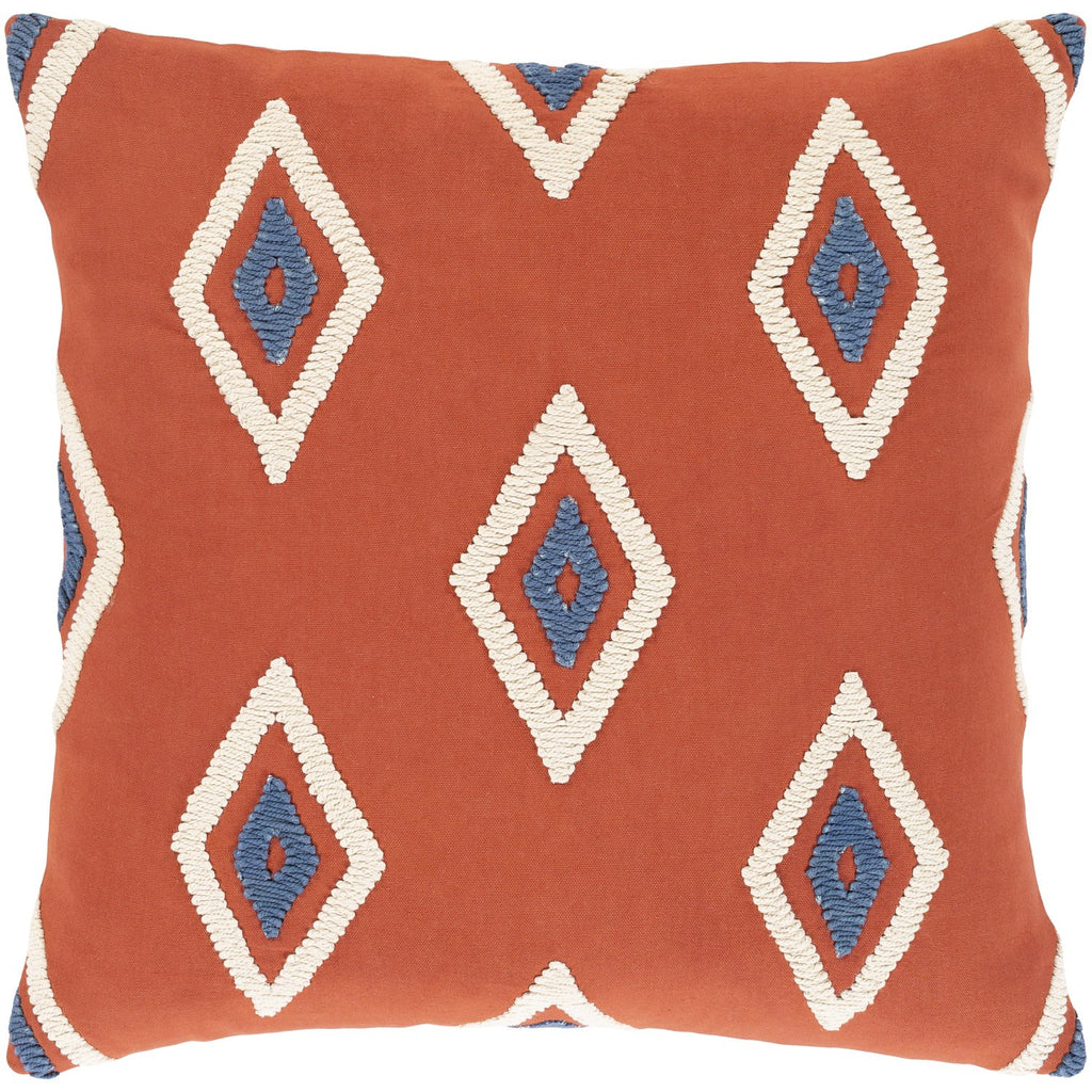 Zulu ZLU-001 Woven Pillow in Rust & Beige by Surya