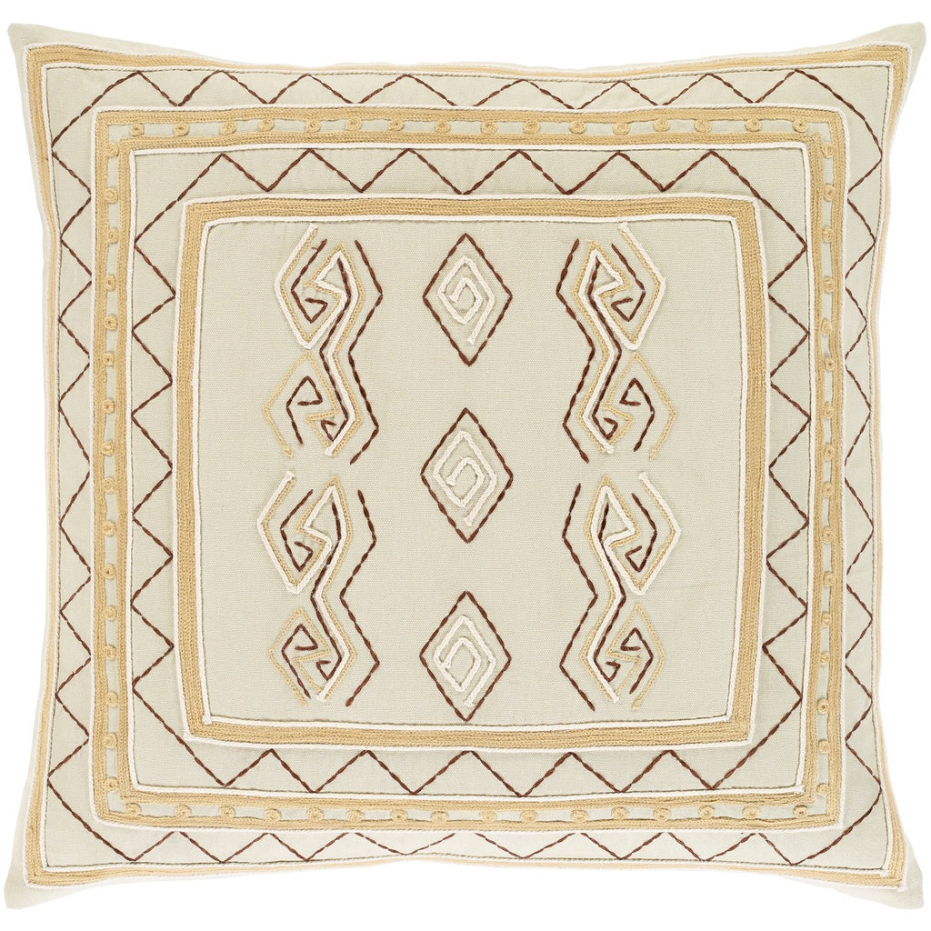 Zulu ZLU-002 Woven Pillow in Khaki & Clay by Surya