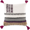 Zuri ZRI-001 Woven Pillow in White & Charcoal by Surya