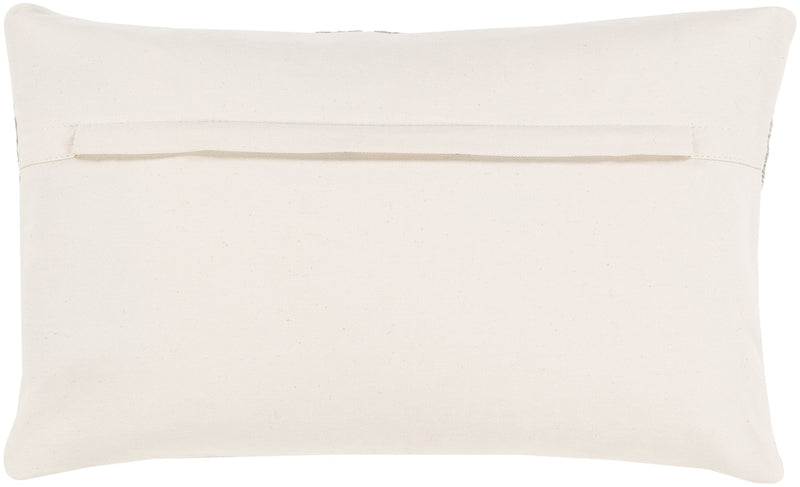 Zavala ZVA-003 Leather Pillow in Cream & Light Grey by Surya