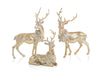 3 Piece Deer Figurine Statue Set w/ Ornamental Wreath