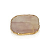 Agate Marble Glass Coaster w/ Gold Rim- Pink Tone