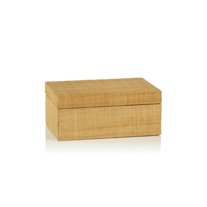 Bungalow Grasscloth Box (Suede Interior)