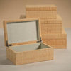 Bungalow Grasscloth Box (Suede Interior)