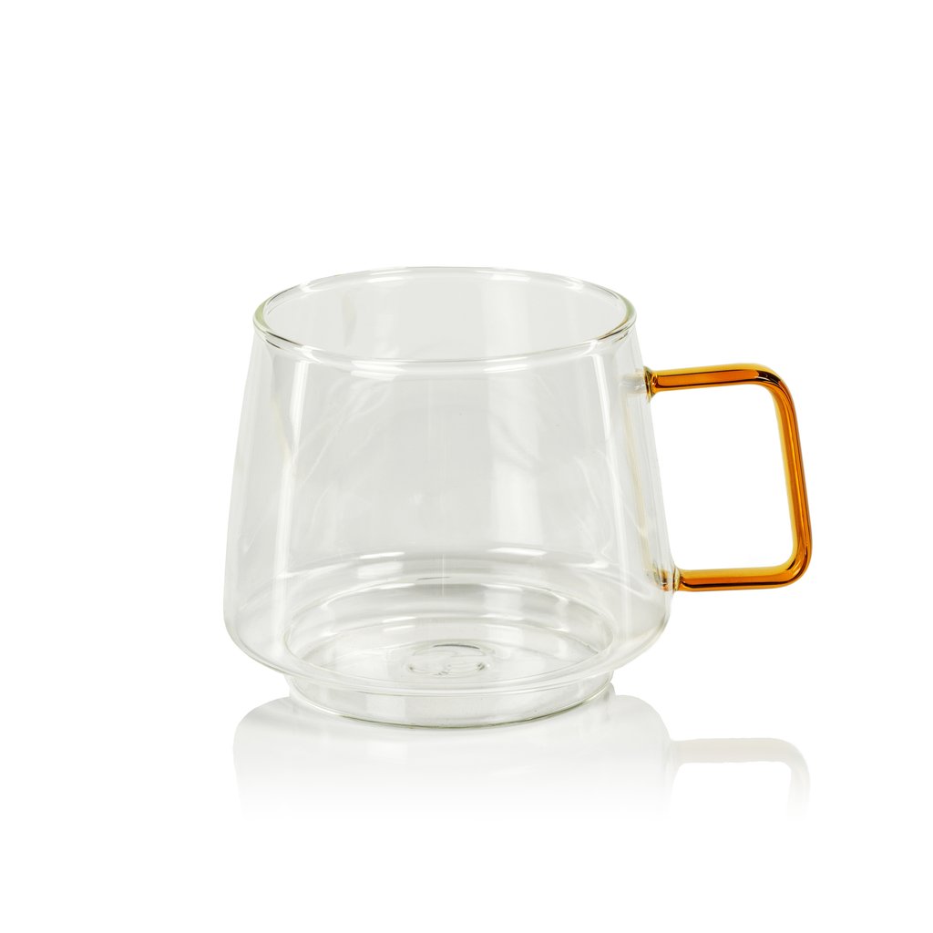 Cappucci Tea & Coffee Glass w/ Amber Handle