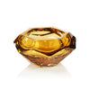 La bohème Hand Made Polished Cut Glass Bowl-Amber