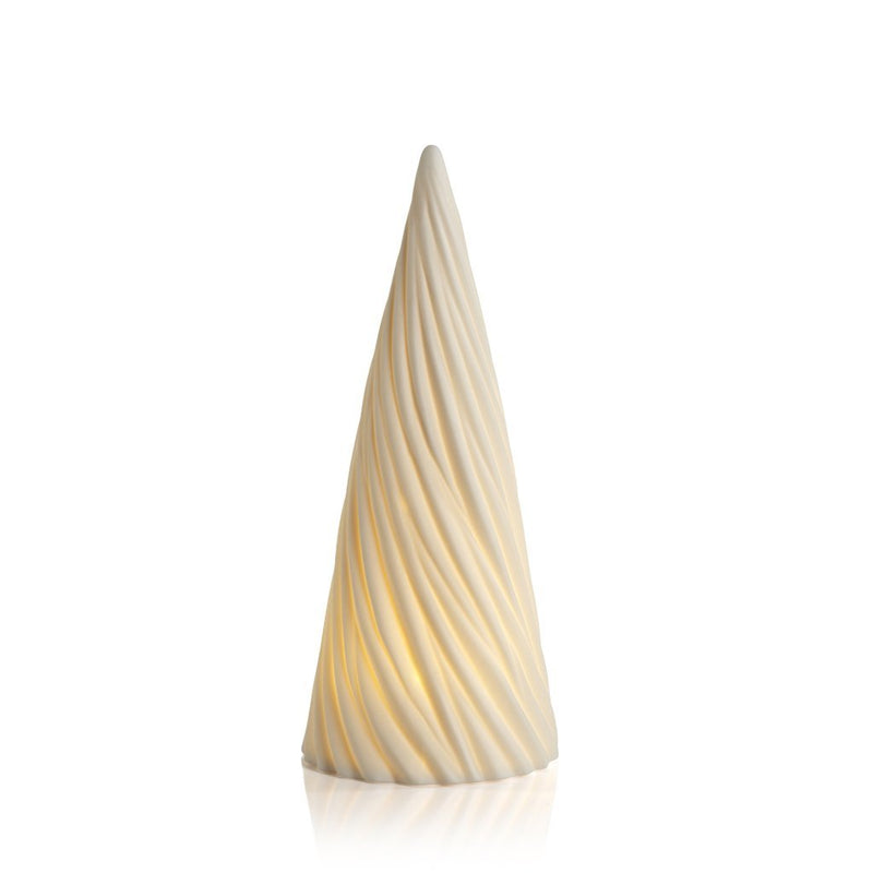 White Spiral Porcelain LED Tree - White in Various Sizes