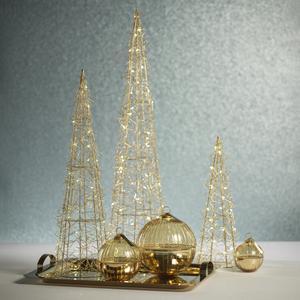 Gold Holiday Wire LED Tree in Various Sizes