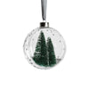 Clear Glass Ball Ornaments w/ Pine Trees - Set of 4