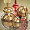 Plaid Metallic Glass Ball Ornaments - Set of 6