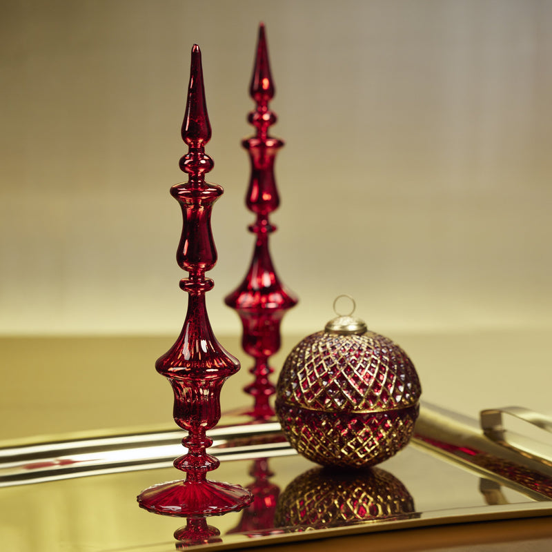 Jewel Glass Christmas Tabletop Finial