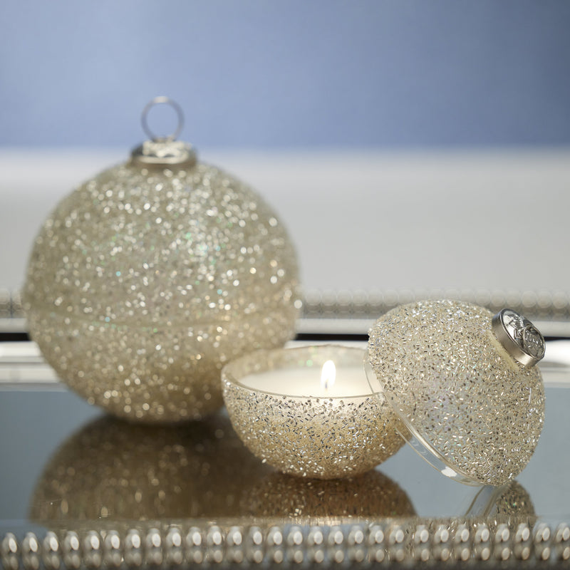 Siberian Fir Glitter Holiday Ball Ornament Scented Candle