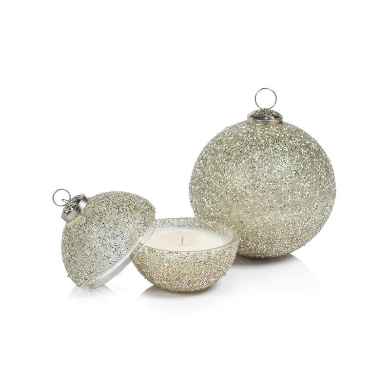 Siberian Fir Glitter Holiday Ball Ornament Scented Candle