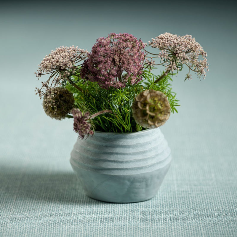 Cement Gray Hand Made Glass Vase