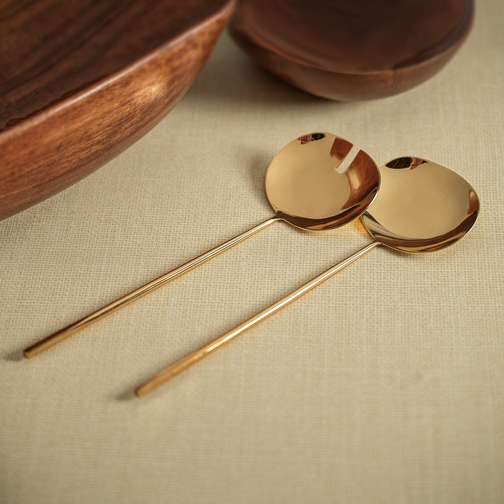 Dainty Polished Gold Server Set