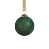 Green Beaded Glass Ball Ornaments - Set of 6