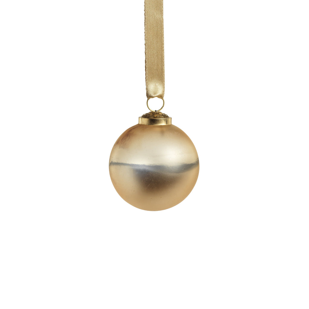 Matt Gold Ombre Glass Ball Ornaments - Set of 6