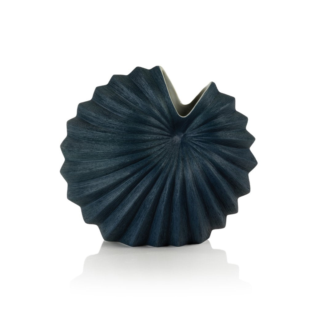 Blue Palm Shell Vase