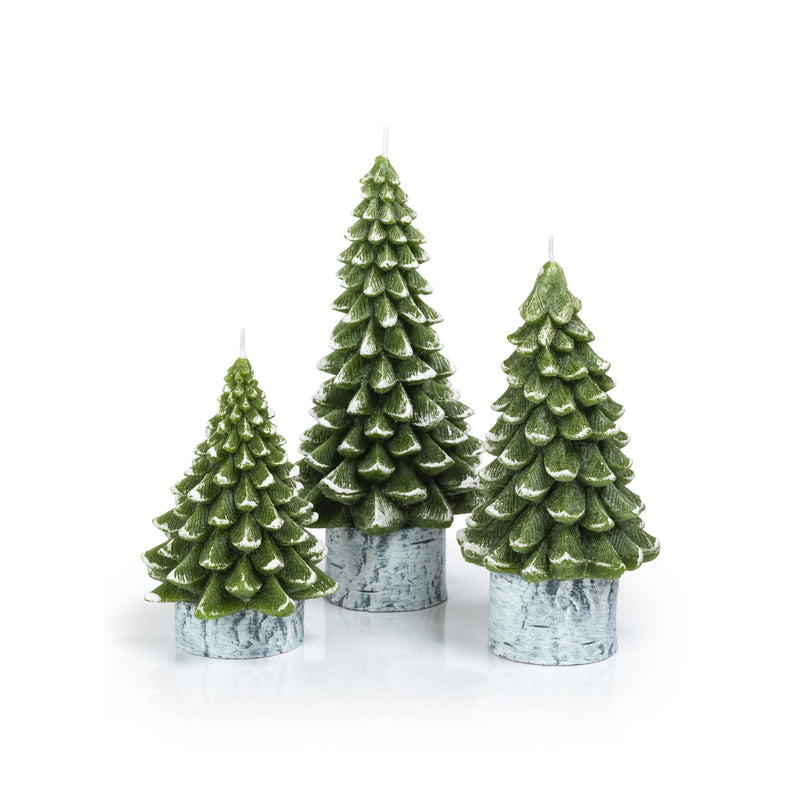 Tree Candles on Wax Birch Base - Set of 6