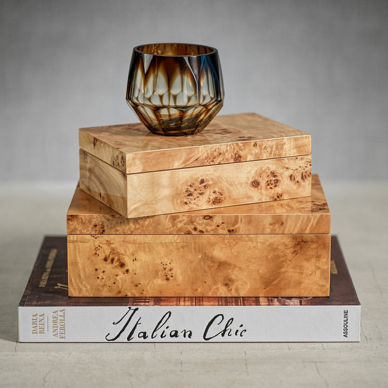 Leiden Burl Wood Design Box - Small