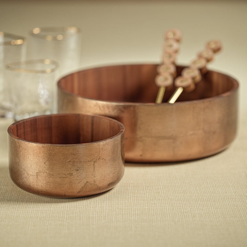 Acacia with Bronze Foil Bowl in Various Sizes