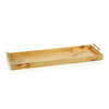 Leiden Burl Wood Rectangular Tray w/ Gold Handles - Large