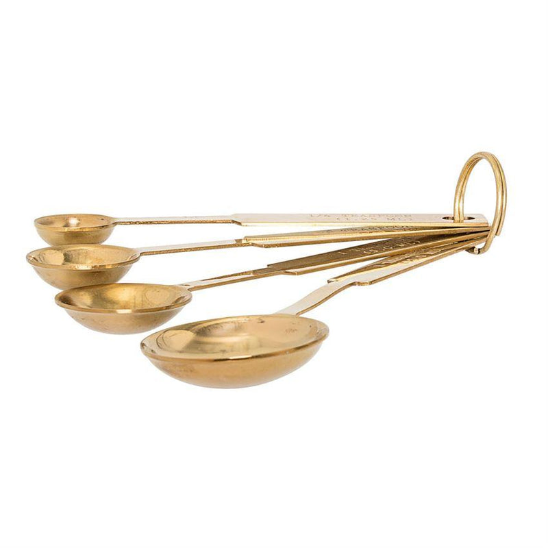 Set of 4 Stainless Steel Measuring Spoons in Gold