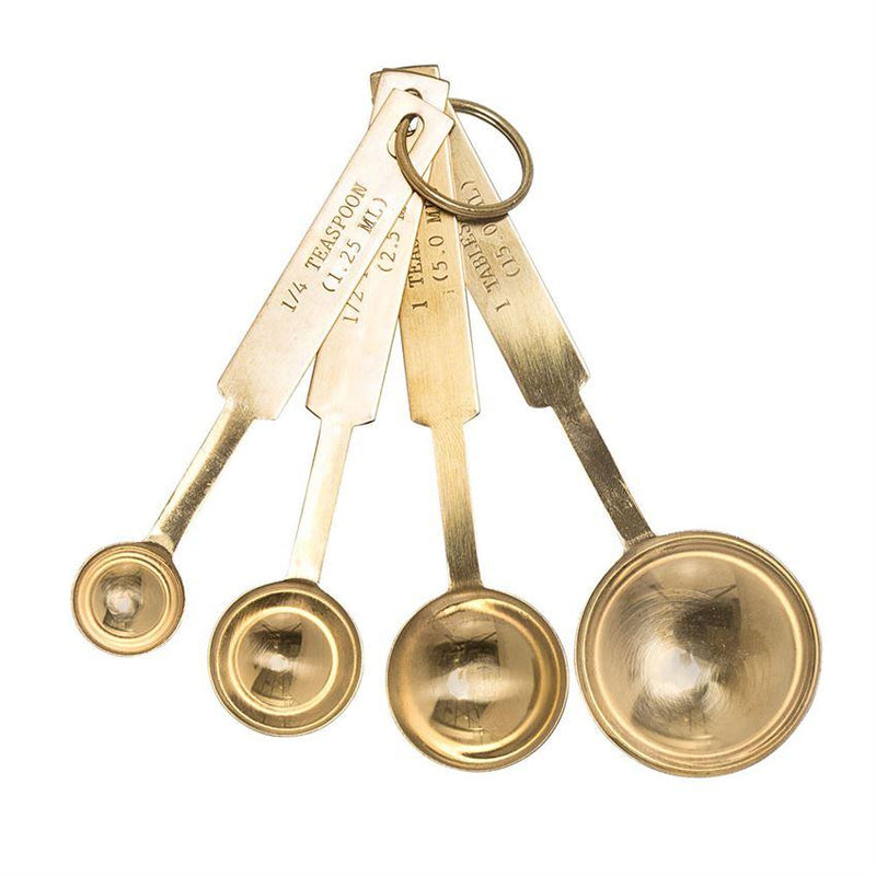 Set of 4 Stainless Steel Measuring Spoons in Gold