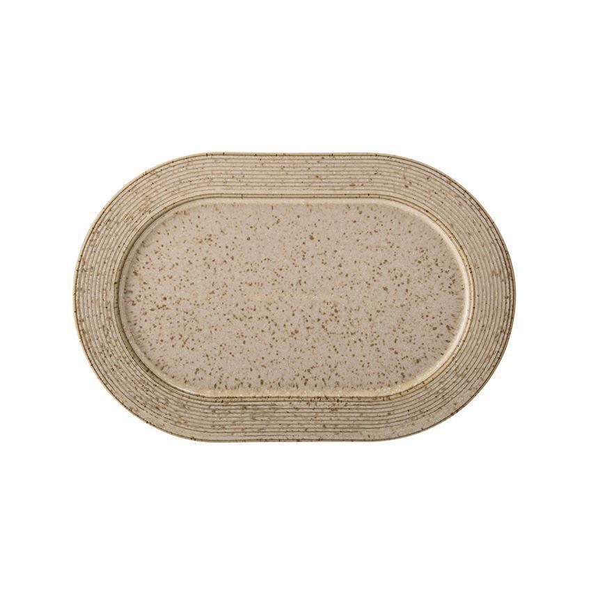 Stoneware Platter - Beige Speckled Finish