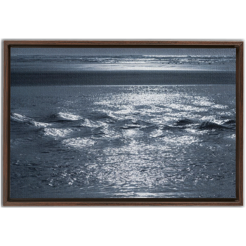 Silver Sea Framed Canvas