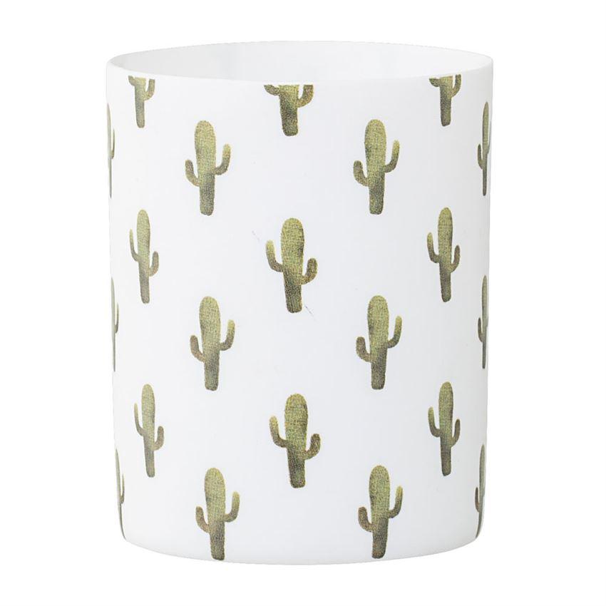 Porcelain Jade Votive Holder w/ Cactus design by BD Edition