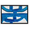 Blue Glyph Framed Canvas