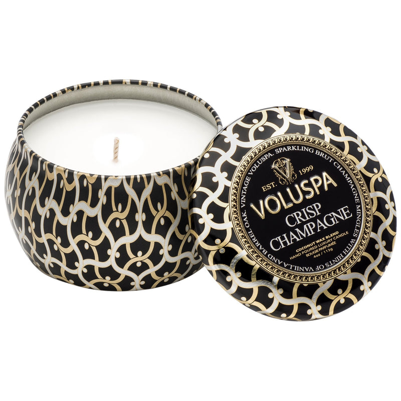 Petite Decorative Tin Candle in Crisp Champagne design by Voluspa