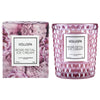 Classic Textured Glass Candle in Rose Petal Ice Cream design by Voluspa