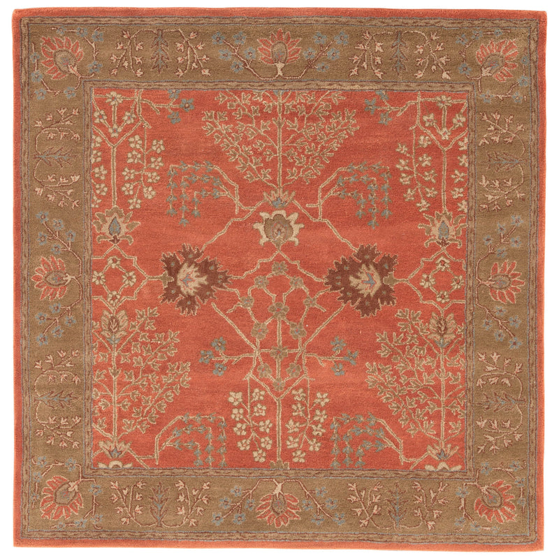 Chambery Handmade Floral Orange & Brown Area Rug