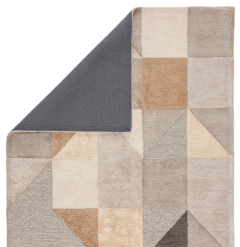 Penta Handmade Geometric Gray & Gold Area Rug