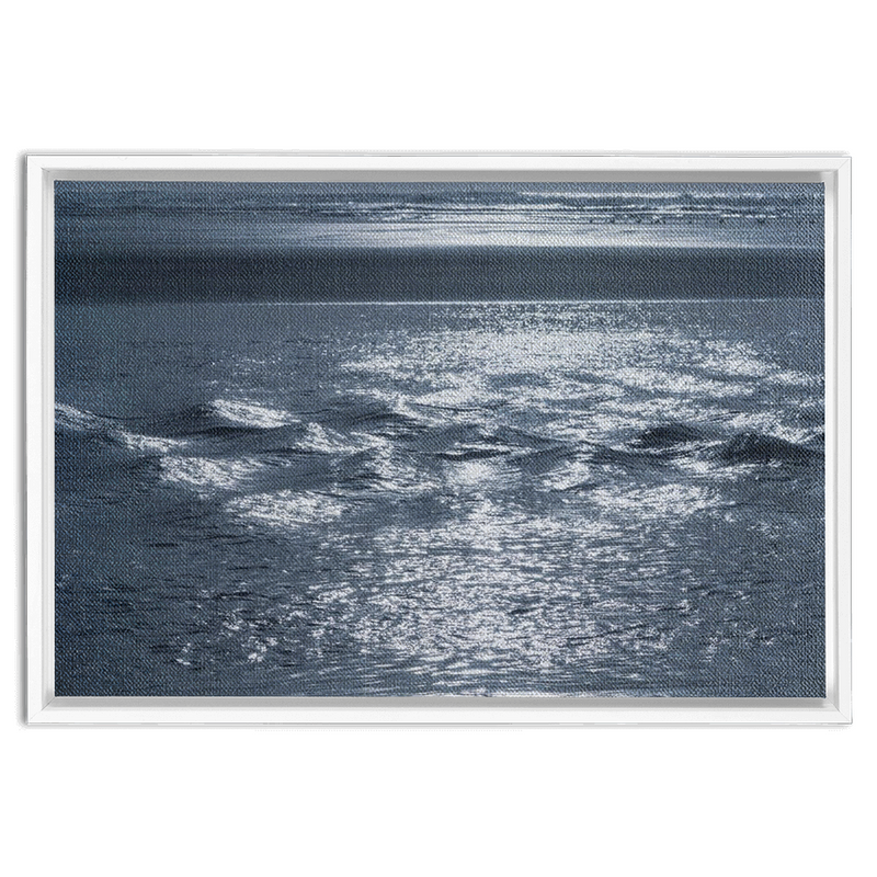 Silver Sea Framed Canvas