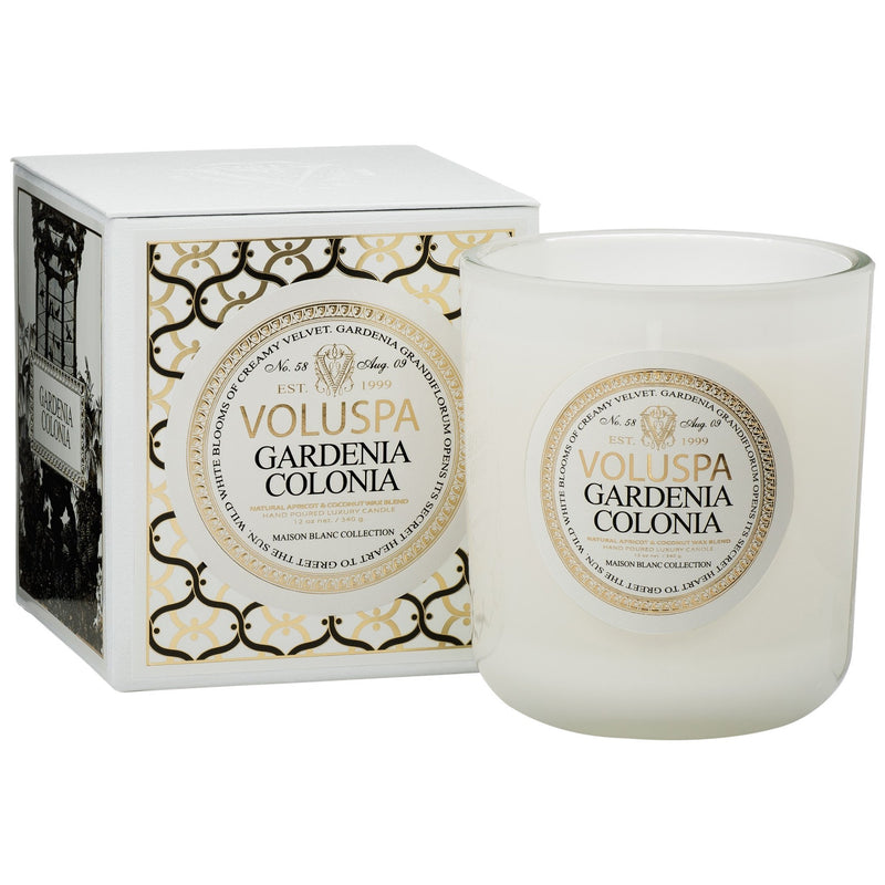 Classic Maison Candle in Gardenia Colonia design by Voluspa