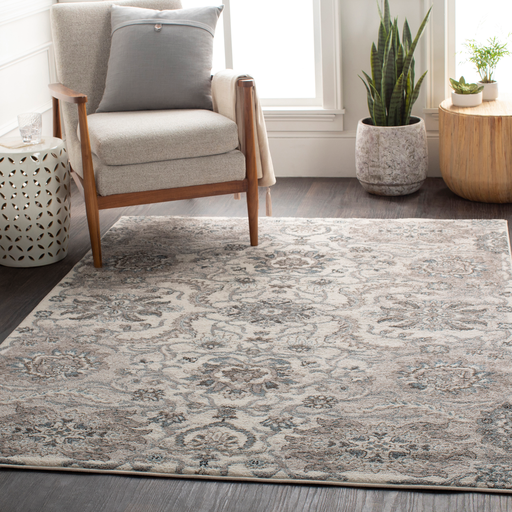 Agra Rug in Denim & Taupe